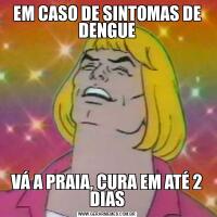 EM CASO DE SINTOMAS DE DENGUEVÁ A PRAIA, CURA EM ATÉ 2 DIAS