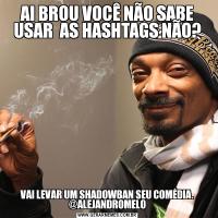 AI BROU VOCÊ NÃO SABE USAR  AS HASHTAGS NÃO?VAI LEVAR UM SHADOWBAN SEU COMÉDIA. @ALEJANDROMELO