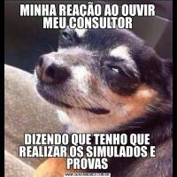 MINHA REAÇÃO AO OUVIR MEU CONSULTORDIZENDO QUE TENHO QUE REALIZAR OS SIMULADOS E PROVAS