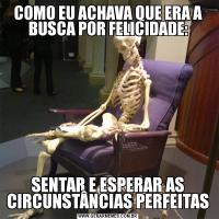 COMO EU ACHAVA QUE ERA A BUSCA POR FELICIDADE:SENTAR E ESPERAR AS CIRCUNSTÂNCIAS PERFEITAS