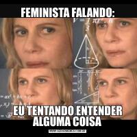 FEMINISTA FALANDO:EU TENTANDO ENTENDER ALGUMA COISA