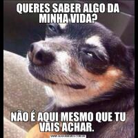 QUERES SABER ALGO DA MINHA VIDA?NÃO É AQUI MESMO QUE TU VAIS ACHAR. 