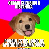CHAMA SE ENSINO À DISTÂNCIA PORQUE ESTÁS LONGE DE APRENDER ALGUMA COISA 