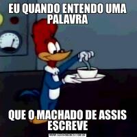 EU QUANDO ENTENDO UMA PALAVRAQUE O MACHADO DE ASSIS ESCREVE