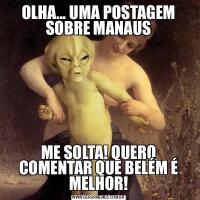 OLHA... UMA POSTAGEM SOBRE MANAUSME SOLTA! QUERO COMENTAR QUE BELÉM É MELHOR!