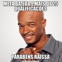 META BATIDA E MAIS DE 25 QUALIFICAÇÕESPARABÉNS RAISSA