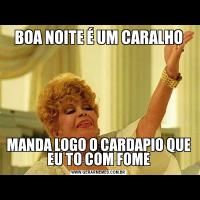 BOA NOITE É UM CARALHOMANDA LOGO O CARDAPIO QUE EU TO COM FOME