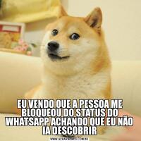 EU VENDO QUE A PESSOA ME BLOQUEOU DO STATUS DO WHATSAPP ACHANDO QUE EU NÃO IA DESCOBRIR