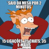 *SAIO DA MESA POR 2 MINUTOS*15 LIGAÇÕES, 25 CHATS, 35 E-MAILS