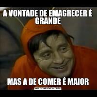 A VONTADE DE EMAGRECER É GRANDEMAS A DE COMER É MAIOR
