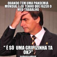 QUANDO TEM UMA PANDEMIA MUNDIAL E EU TENHO QUE FAZER O MEU TRABALHO