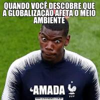 QUANDO VOCÊ DESCOBRE QUE A GLOBALIZAÇÃO AFETA O MEIO AMBIENTEAMADA
