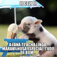 OI CELY !!!A LANA TE ACHA LINDA, MARAVILHOSA ESPECIAL. TUDO DE BOM...