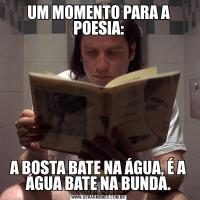 UM MOMENTO PARA A POESIA:A BOSTA BATE NA ÁGUA, É A ÁGUA BATE NA BUNDA.