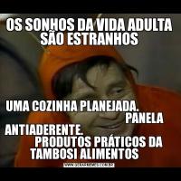 OS SONHOS DA VIDA ADULTA SÃO ESTRANHOSUMA COZINHA PLANEJADA.                                                             PANELA ANTIADERENTE.                                              PRODUTOS PRÁTICOS DA TAMBOSI ALIMENTOS    