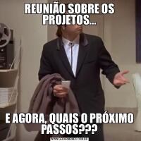 REUNIÃO SOBRE OS PROJETOS...E AGORA, QUAIS O PRÓXIMO PASSOS???