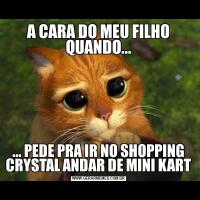 A CARA DO MEU FILHO QUANDO...... PEDE PRA IR NO SHOPPING CRYSTAL ANDAR DE MINI KART