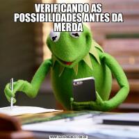 VERIFICANDO AS POSSIBILIDADES ANTES DA MERDA
