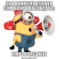 SE O BANHEIRO ESTIVER COM ODOR E BAGUNÇADO:LIMPE E ORGANIZE