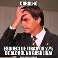 CARALHOESQUECI DE TIRAR OS 27% DE ÁLCOOL NA GASOLINA!