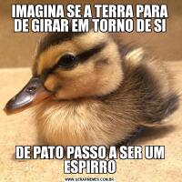 IMAGINA SE A TERRA PARA DE GIRAR EM TORNO DE SIDE PATO PASSO A SER UM ESPIRRO