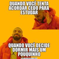 QUANDO VOCÊ TENTA ACORDAR CEDO PARA ESTUDARQUANDO VOCÊ DECIDE DORMIR MAIS UM POUQUINHO