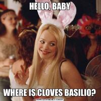 HELLO, BABYWHERE IS CLOVES BASILIO?