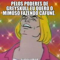 PELOS PODERES DE GREYSKULL EU QUERO O MIMOSO FAZENDO CAFUNÉ. 