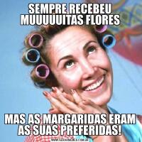 SEMPRE RECEBEU MUUUUUITAS FLORESMAS AS MARGARIDAS ERAM AS SUAS PREFERIDAS!