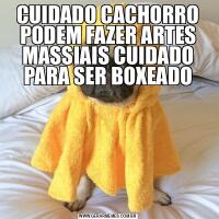 CUIDADO CACHORRO PODEM FAZER ARTES MASSIAIS CUIDADO PARA SER BOXEADO