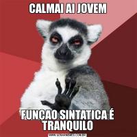 CALMAI AI JOVEMFUNÇAO SINTATICA É TRANQUILO