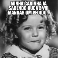 MINHA CARINHA JÁ SABENDO QUE VC VAI MANDAR UM PEDIDO...