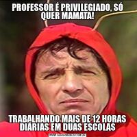 PROFESSOR É PRIVILEGIADO, SÓ QUER MAMATA!TRABALHANDO MAIS DE 12 HORAS DIÁRIAS EM DUAS ESCOLAS