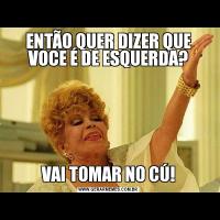 ENTÃO QUER DIZER QUE VOCE É DE ESQUERDA?VAI TOMAR NO CÚ!
