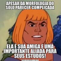 APESAR DA MORFOLOGIA DO SOLO PARECER COMPLICADAELA É SUA AMIGA E UMA IMPORTANTE ALIADA PARA SEUS ESTUDOS!