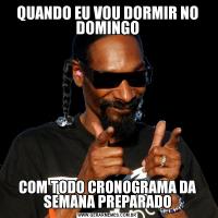 QUANDO EU VOU DORMIR NO DOMINGOCOM TODO CRONOGRAMA DA SEMANA PREPARADO