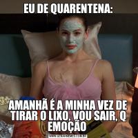 EU DE QUARENTENA:AMANHÃ É A MINHA VEZ DE TIRAR O LIXO, VOU SAIR, Q EMOÇÃO 