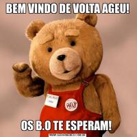 BEM VINDO DE VOLTA AGEU!OS B.O TE ESPERAM! 