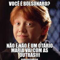 VOCÊ É BOLSONARO?NÃO É NÃO É UM OTÁRIO MARIA VAI COM AS OUTRAS!!!