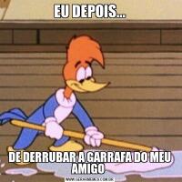 EU DEPOIS...DE DERRUBAR A GARRAFA DO MEU AMIGO 