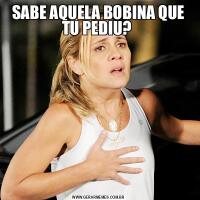 SABE AQUELA BOBINA QUE TU PEDIU? 