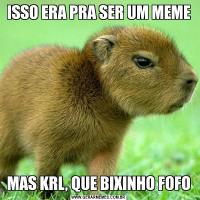 ISSO ERA PRA SER UM MEMEMAS KRL, QUE BIXINHO FOFO