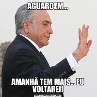 AGUARDEM...AMANHÃ TEM MAIS... EU VOLTAREI!