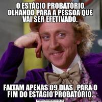  O ESTÁGIO PROBATÓRIO, OLHANDO PARA A PESSOA QUE VAI SER EFETIVADO.FALTAM APENAS 09 DIAS , PARA O FIM DO ESTÁGIO PROBATÓRIO.