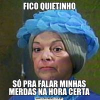 FICO QUIETINHOSÓ PRA FALAR MINHAS MERDAS NA HORA CERTA