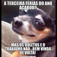 A TERCEIRA FÉRIAS DO ANO ACABOU?MAS OS BOLETOS E O TRABALHO NÃO...BEM VINDA DE VOLTA! 