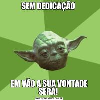 SEM DEDICAÇÃO EM VÃO A SUA VONTADE SERÁ! 