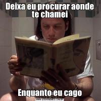 Deixa eu procurar aonde te chameiEnquanto eu cago