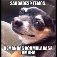 SAUDADES? TEMOS.DEMANDAS ACUMULADAS? TAMBÉM.