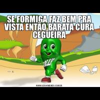 SE FORMIGA FAZ BEM PRA VISTA ENTÃO BARATA CURA CEGUEIRA